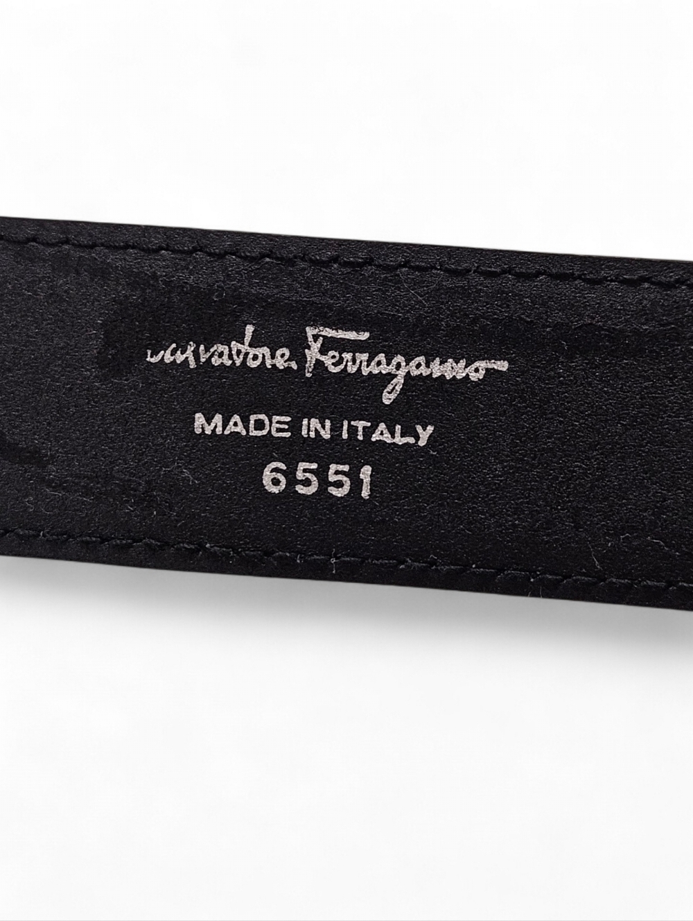 Salvatore Ferragamo Vera Leather Belt In Black Leather With Silver Buckle Sz 75 - Picture 9 of 9